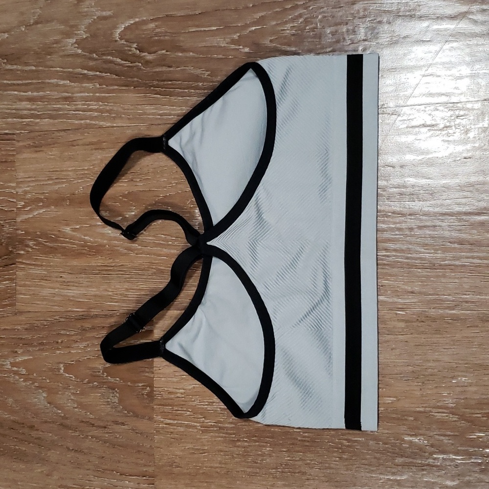 (L) New Balance NB Padded Racerback Sports Bra Ribbed Textured Athletic Workout - Picture 8 of 10